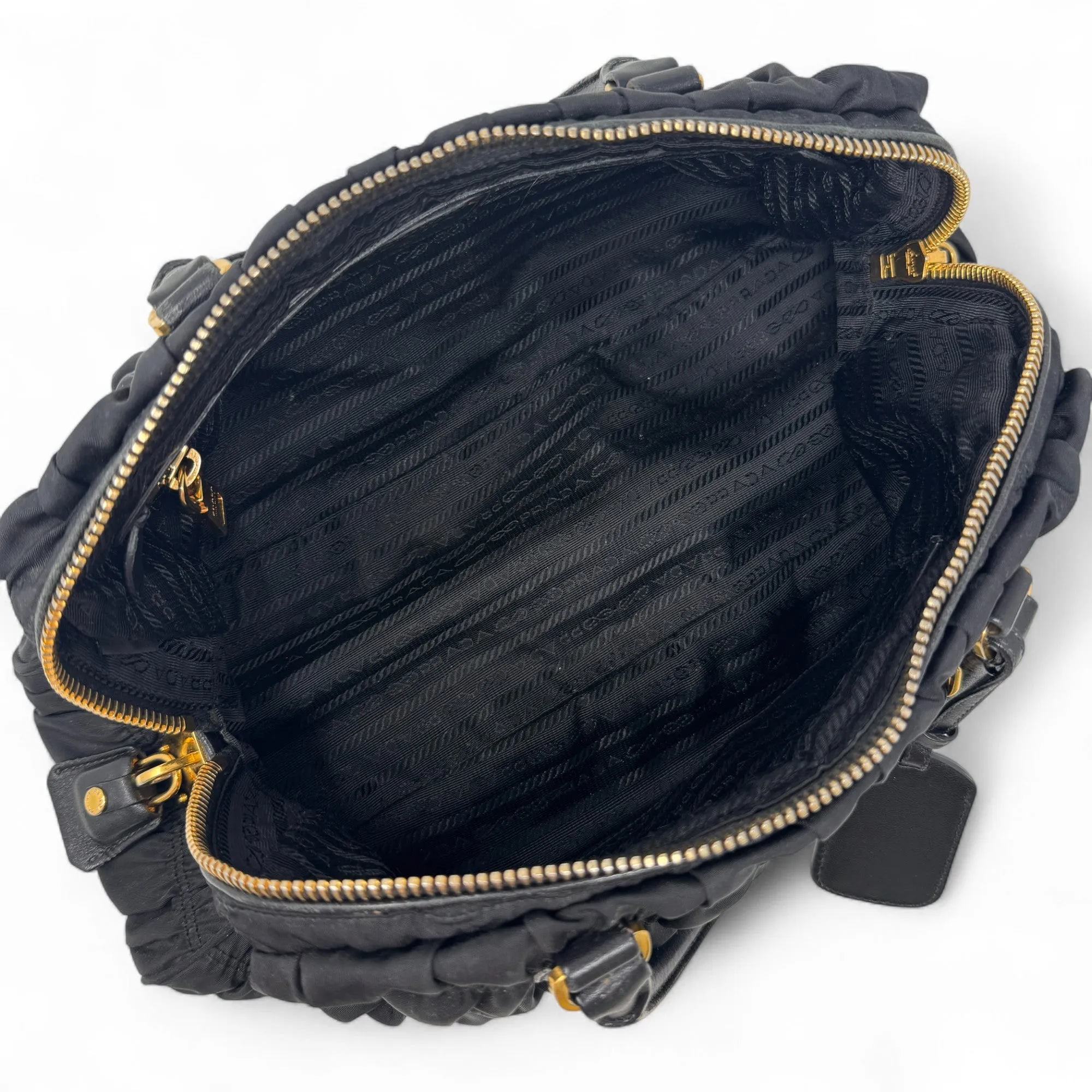 Prada Black Nylon Tessuto Gaufre Bag