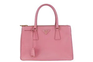 PRADA BN1801 SAFFIANO LUX SMALL PINK LEATHER GOLD HARDWARE WITH LONG STRAPS NO DUST COVER