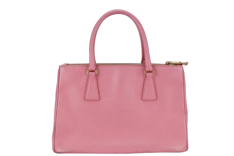 PRADA BN1801 SAFFIANO LUX SMALL PINK LEATHER GOLD HARDWARE WITH LONG STRAPS NO DUST COVER