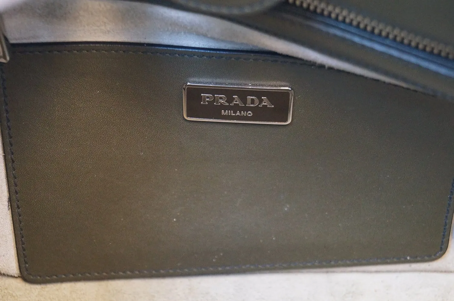 PRADA City Calf Leather Medium Topstitched Twin-Pocket Tote Bag - Final Call