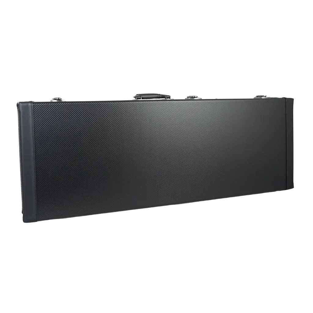 Premium Electric Guitar Hard Case, Black with Red Plush Interior