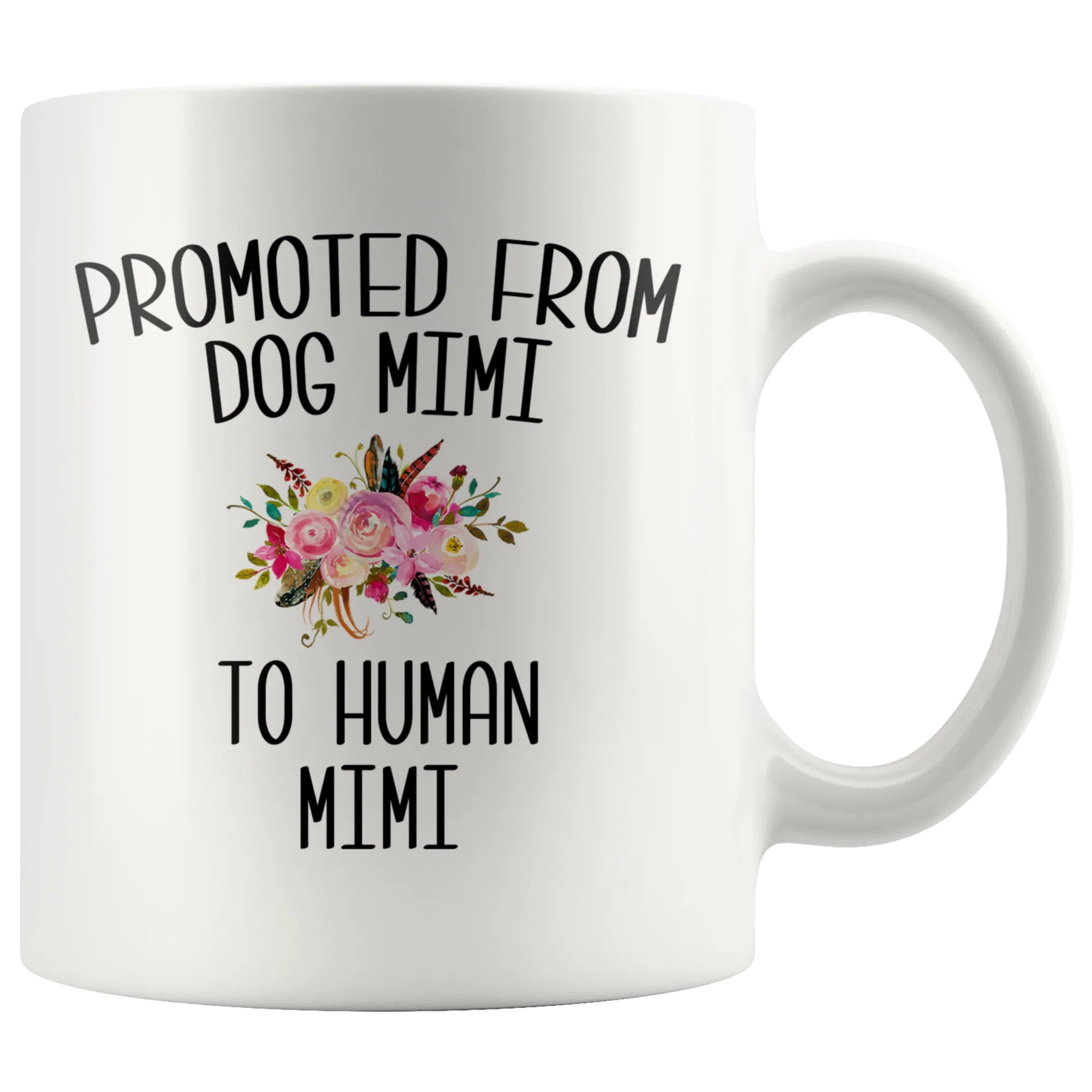 Promoted From Dog Mimi To Human Mimi Coffee Mug Pregnancy Announcement Cup Baby Reveal Gift for Her