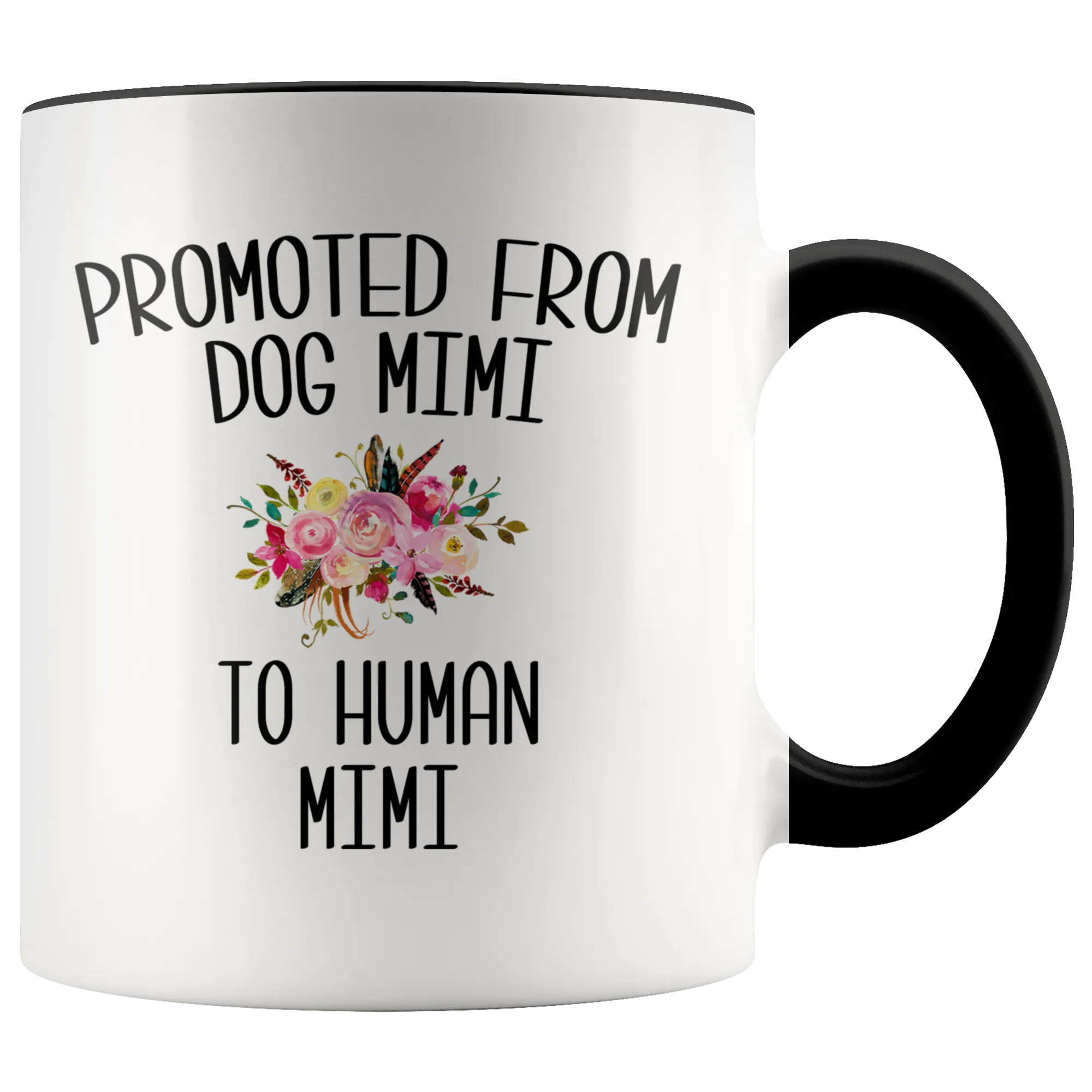 Promoted From Dog Mimi To Human Mimi Coffee Mug Pregnancy Announcement Cup Baby Reveal Gift for Her