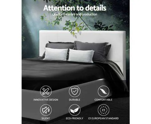 PU Leather Bed Frame Headboard - White