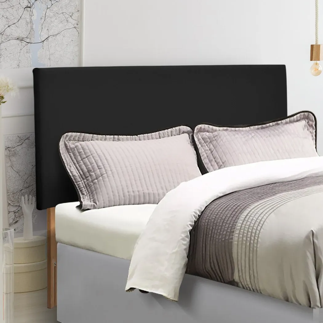 PU Leather Bed Headboard with Wooden Legs in King Size in Black Colour
