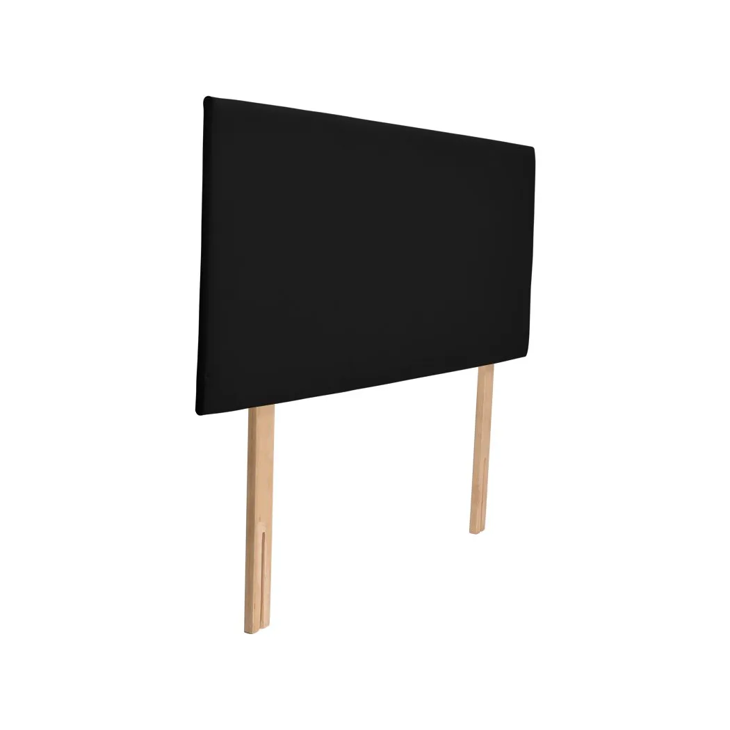 PU Leather Bed Headboard with Wooden Legs in Single Size in Black Colour