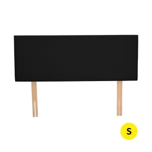 PU Leather Bed Headboard with Wooden Legs in Single Size in Black Colour