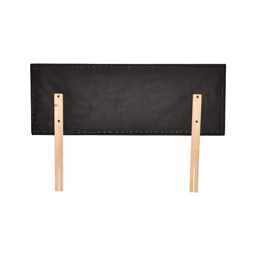 PU Leather Bed Headboard with Wooden Legs in Single Size in Black Colour