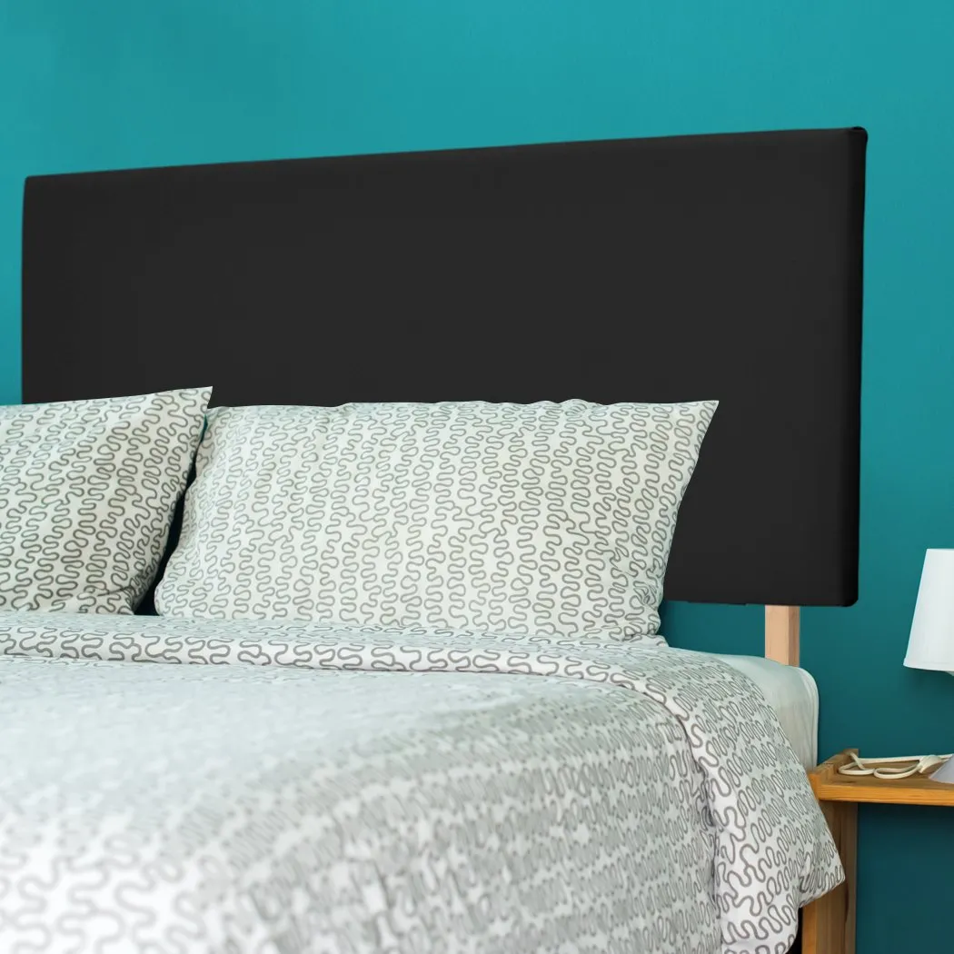 PU Leather Bed Headboard with Wooden Legs in Single Size in Black Colour