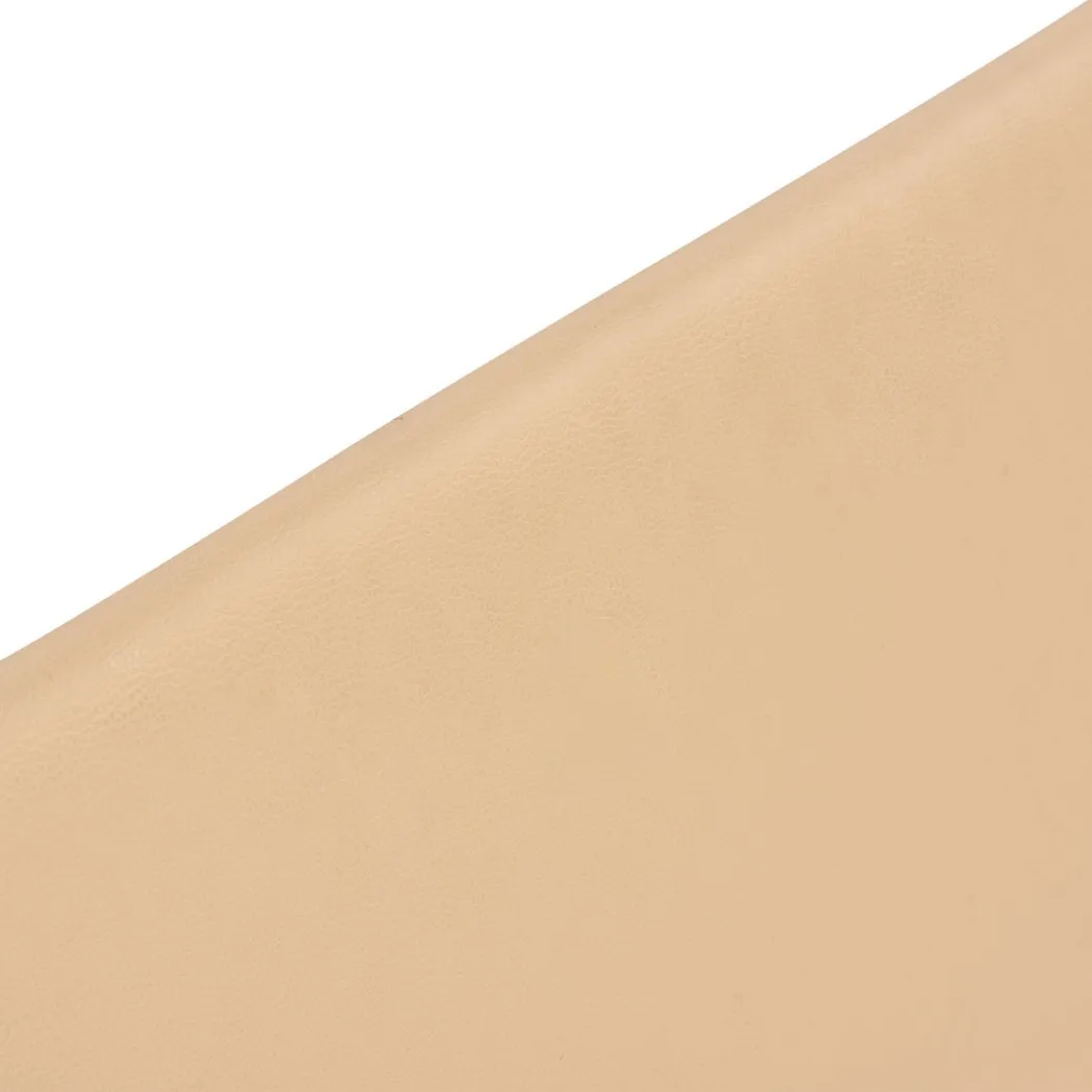 PU Leather Bed Headboard with Wooden Legs in Single Size in Cream Colour
