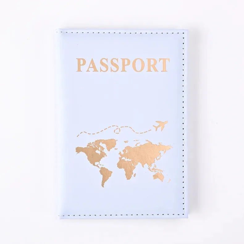 PU Leather Passport Holder Map Pattern Passport Case Cover Travel Passport Protective Cover ID Credit Card Holder Travel Accessories