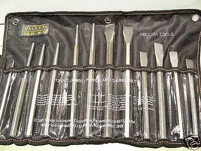 PUNCH & CHISELS SET 12 PC- CR V STEEL- WITH CARRY POUCH- NEW