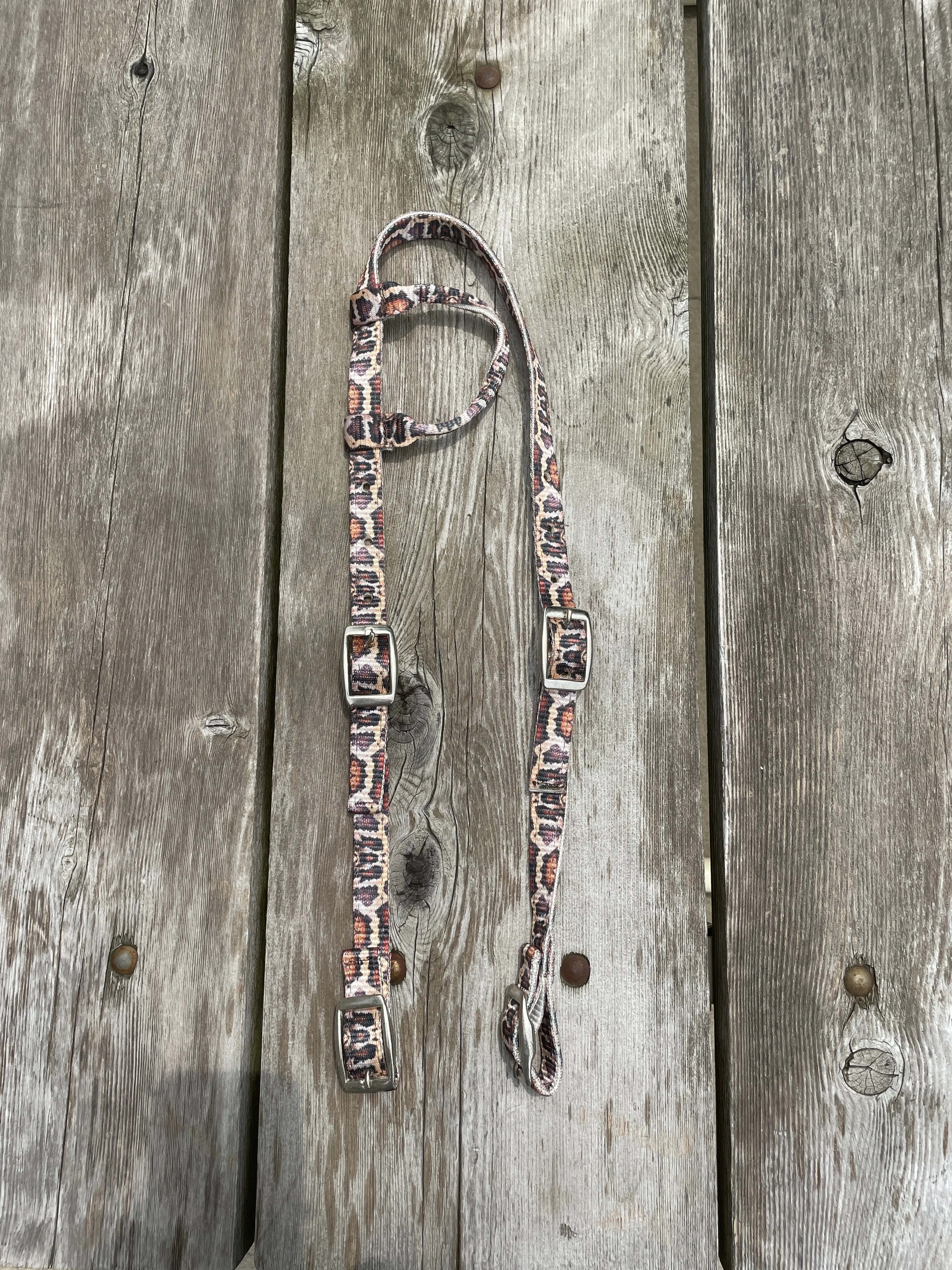 Python Print Design Nylon One Ear Headstall