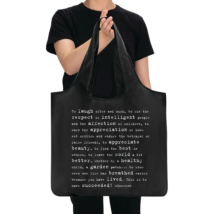 "to laugh often" fold-up bag