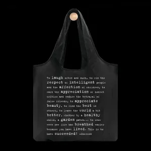 "to laugh often" fold-up bag