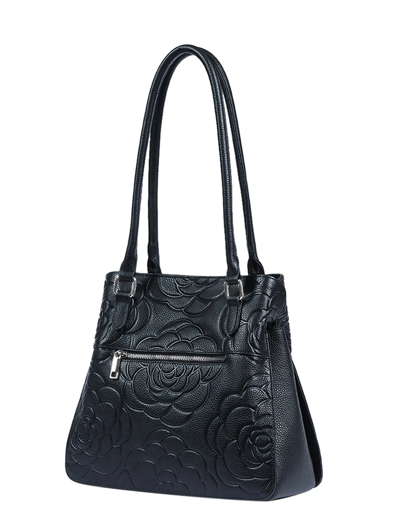RAFAELLA LEATHER SHOULDER BAG- E1-0827-BLACK