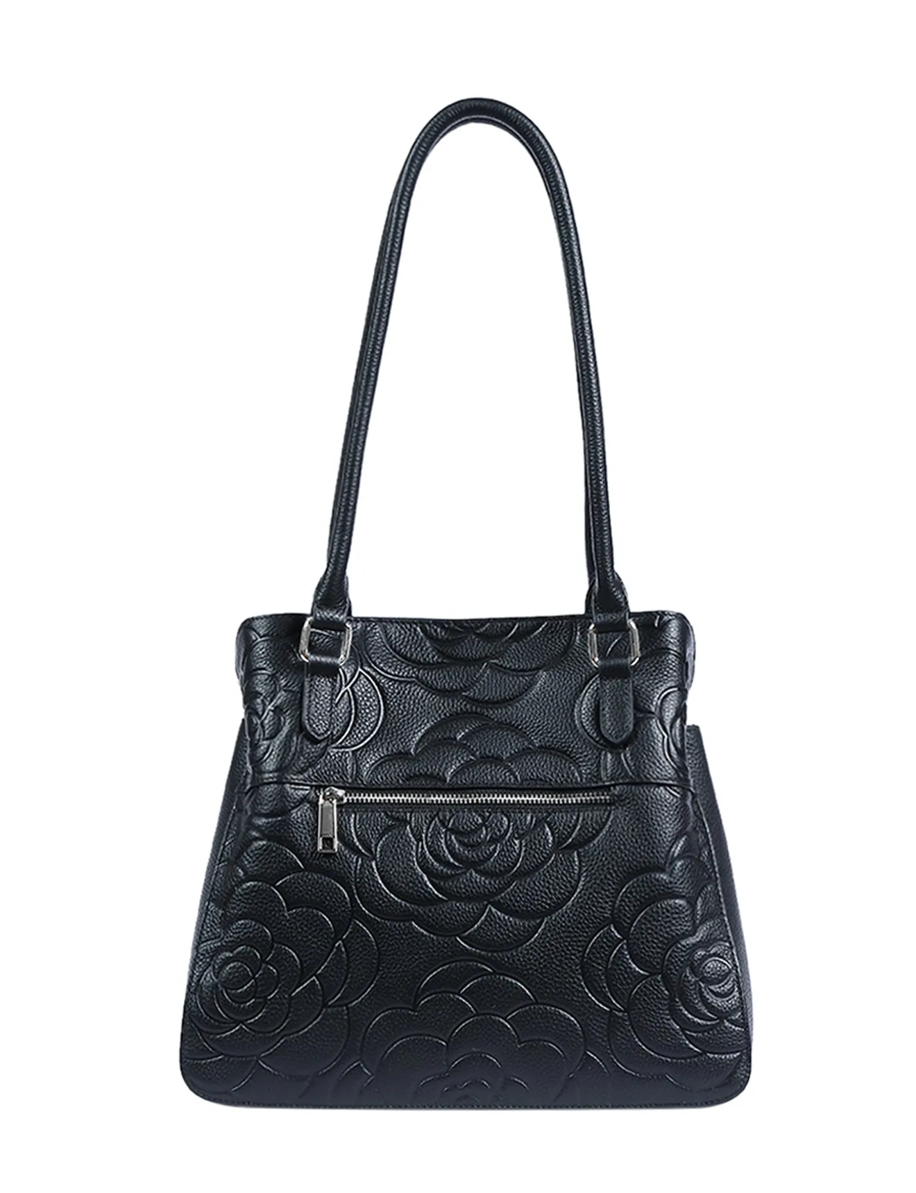 RAFAELLA LEATHER SHOULDER BAG- E1-0827-BLACK