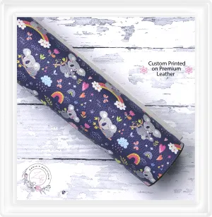 ⋅ Rainbow Koalas ⋅ Premium Custom Printed Vegan Faux Leather