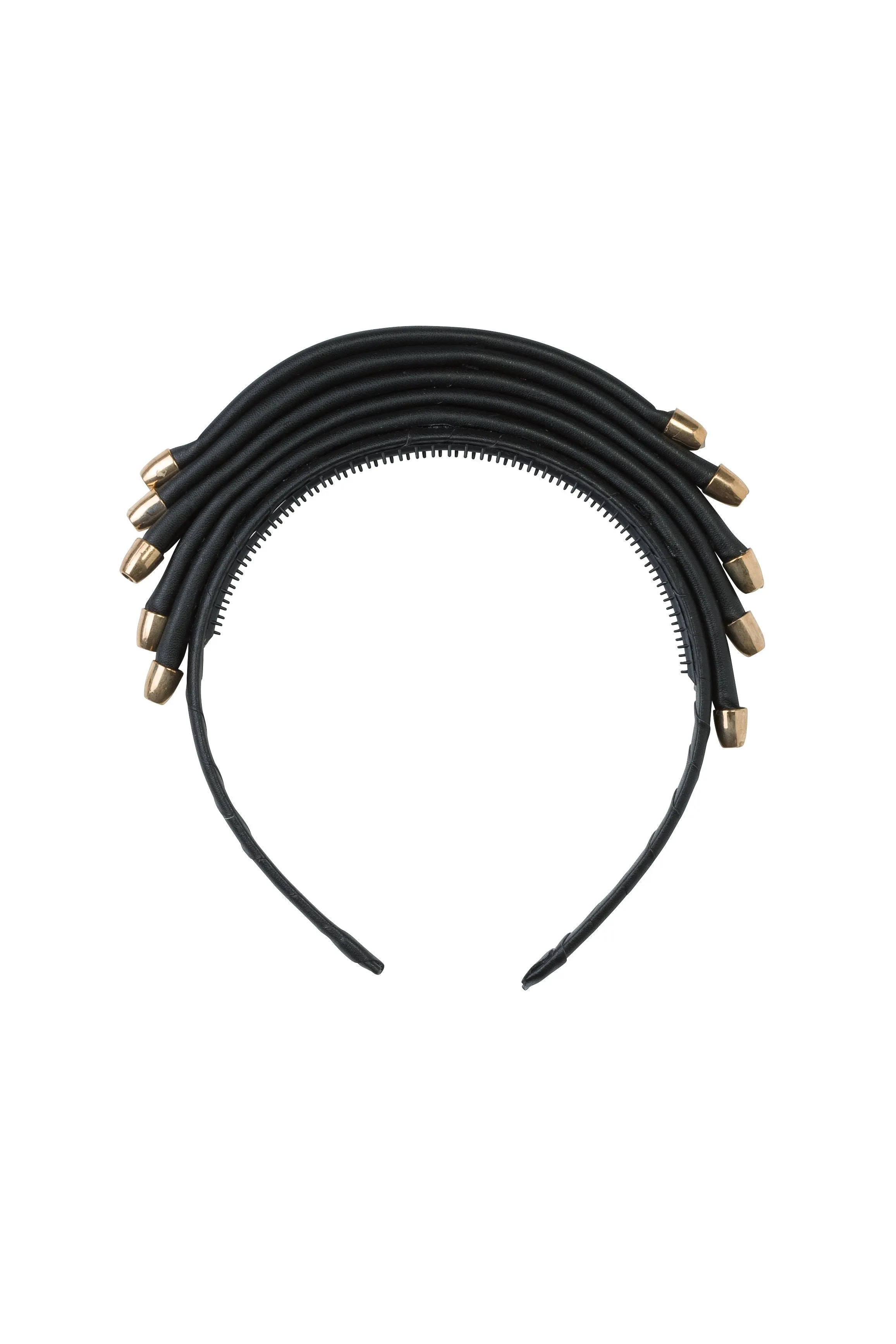 Rainbow Leather Headband - Black