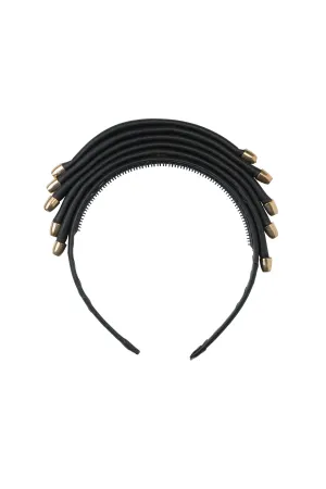 Rainbow Leather Headband - Black