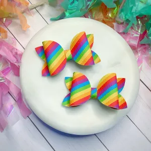 Rainbow Stripes Riley Bows