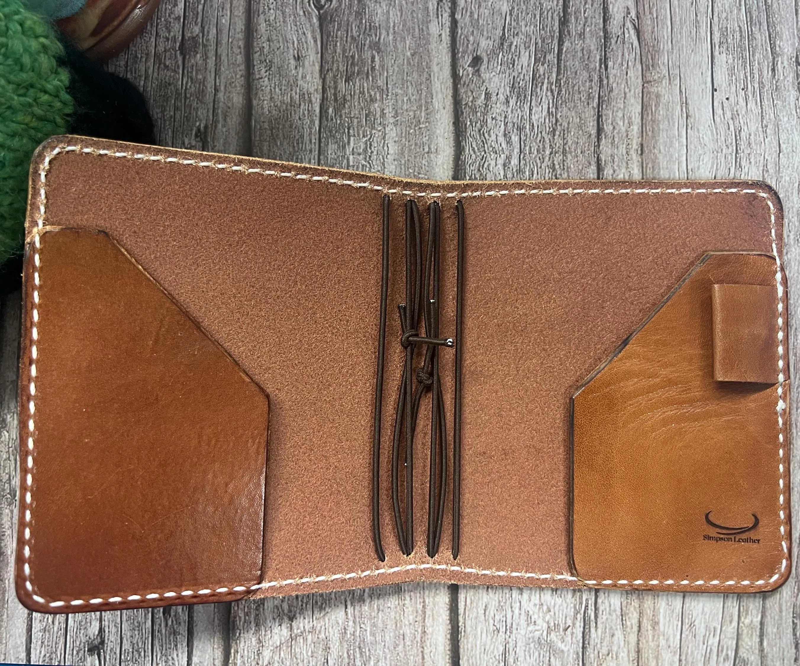 Ready-to-ship, PASSPORT Traveler's Notebook, Brown Deluxe w one inch added width, Chunky TN, Full-Grain Leather, 5-3/8"x9.5" (open flat)