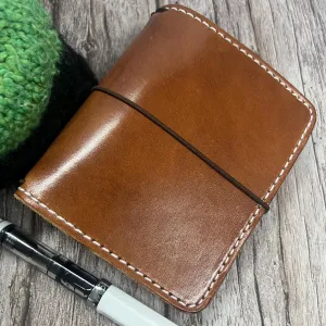 Ready-to-ship, PASSPORT Traveler's Notebook, Brown Deluxe w one inch added width, Chunky TN, Full-Grain Leather, 5-3/8"x9.5" (open flat)