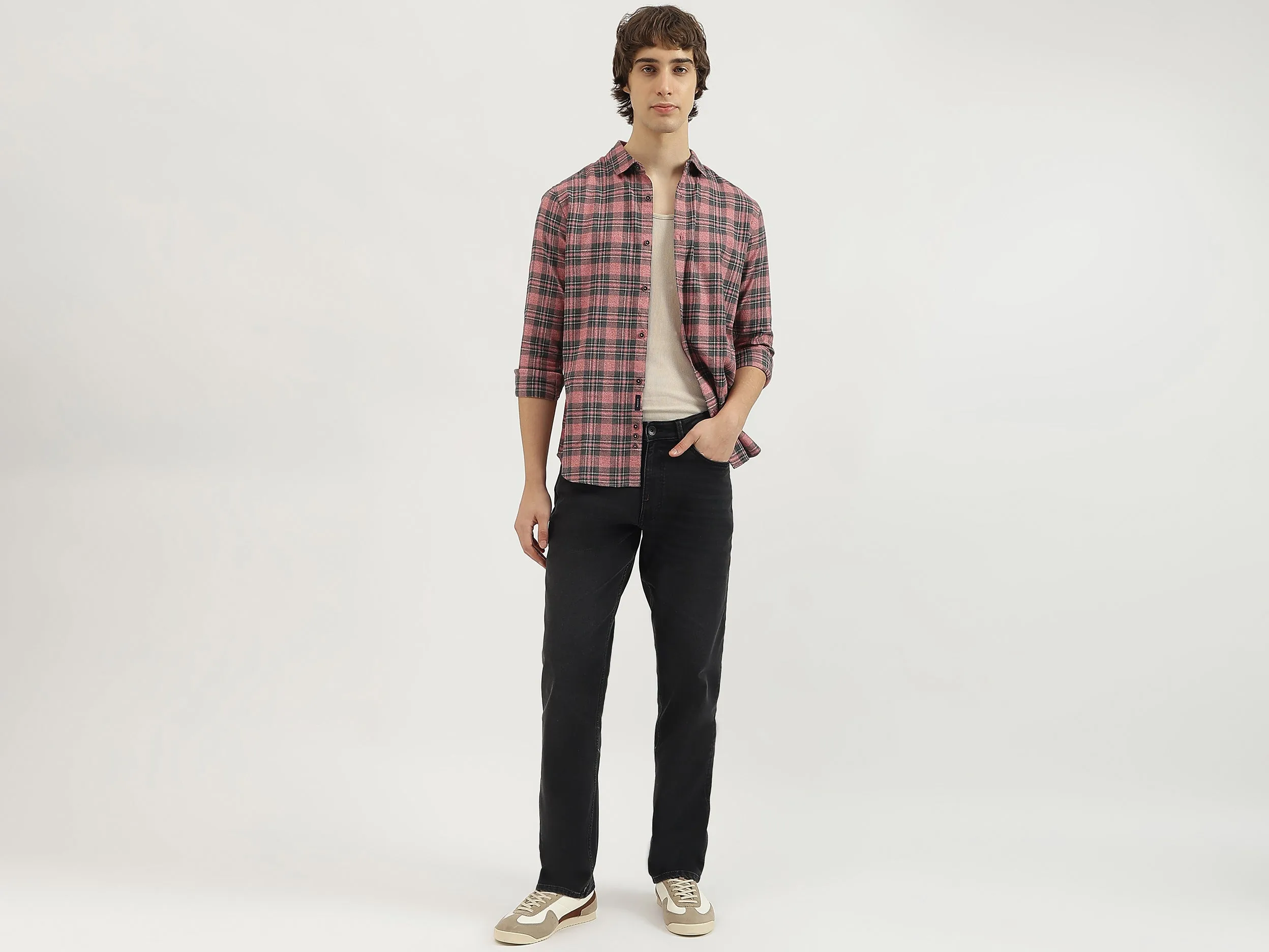 Regular Fit Spread Collar Printed Shirt