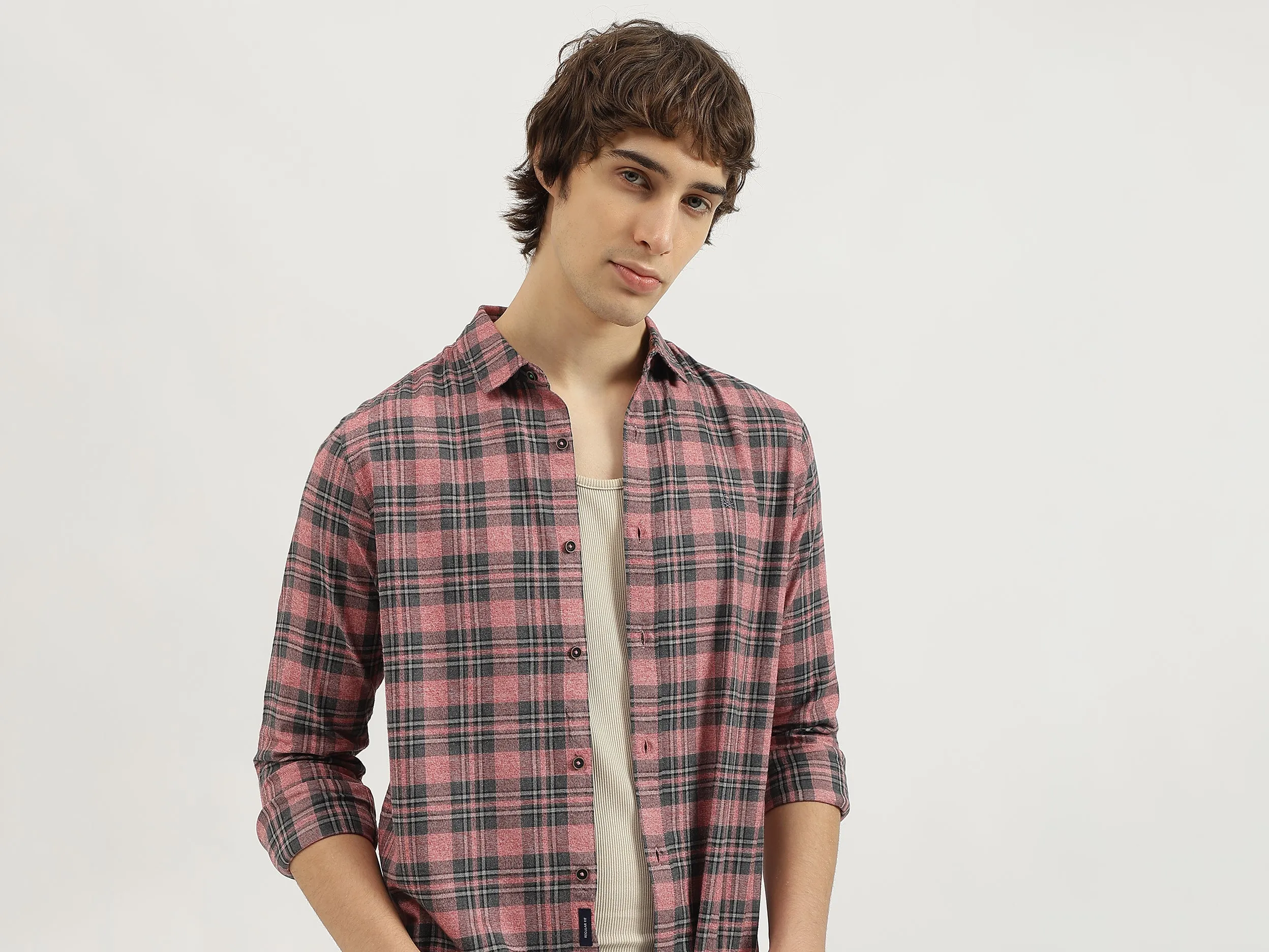 Regular Fit Spread Collar Printed Shirt