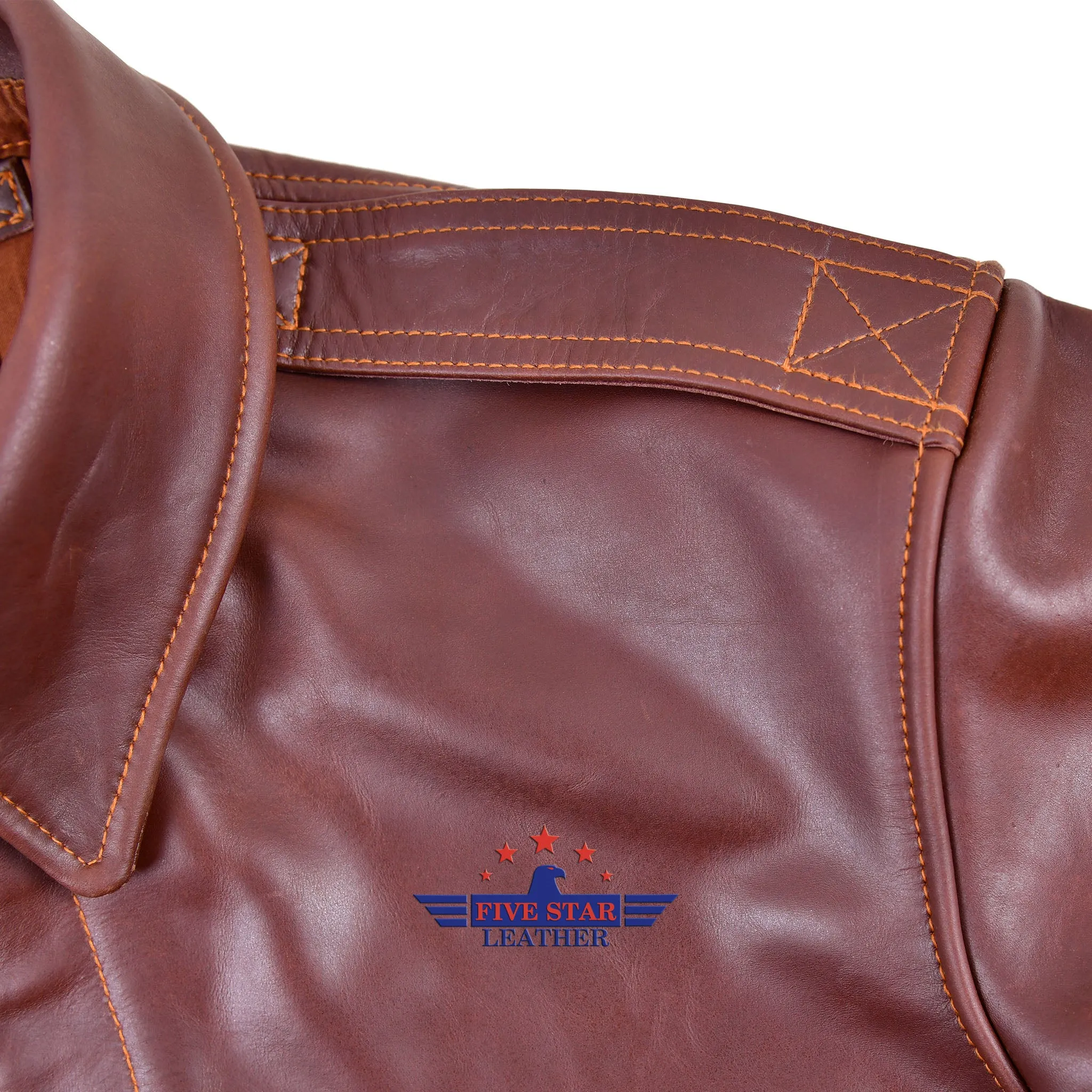 Repro A2 RW Clothing Co Contract No. W535 AC-27752 Real Horsehide Leather Pull Up Brown Jacket