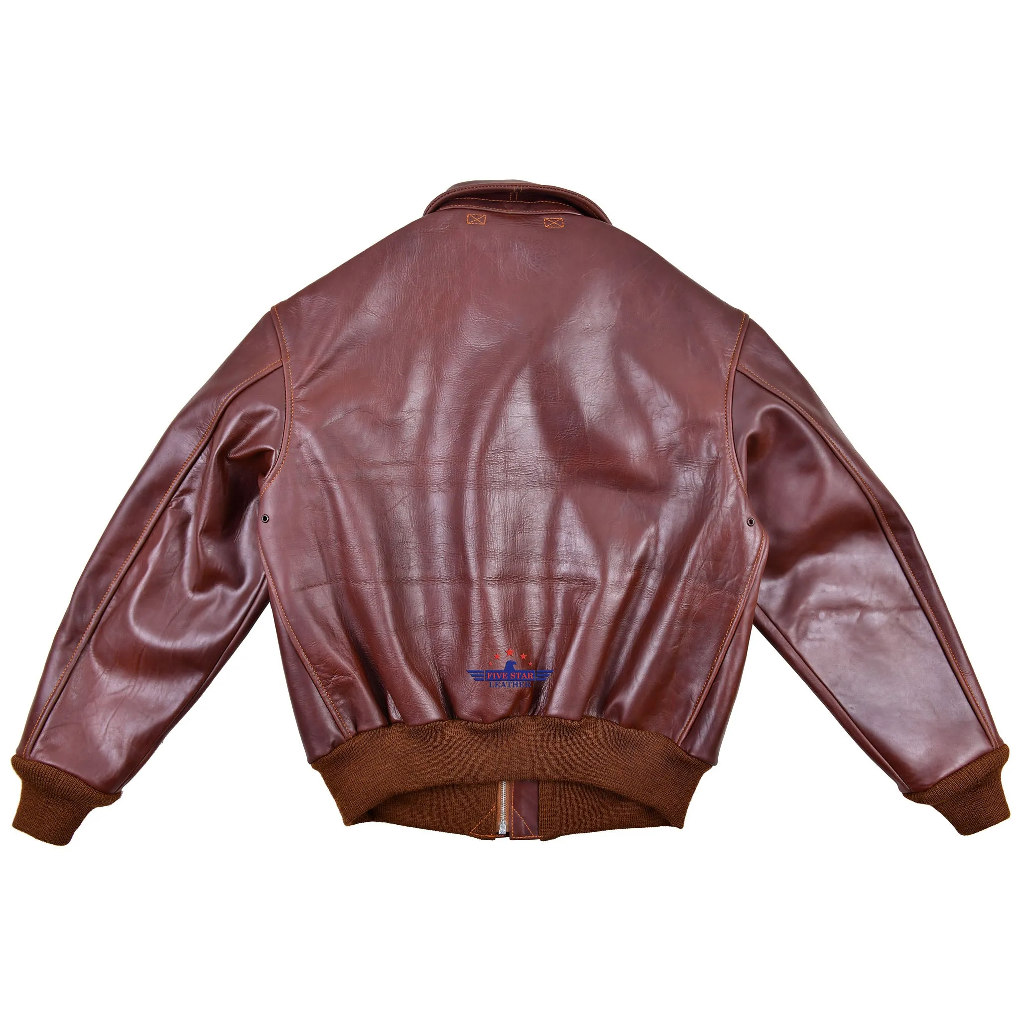 Repro A2 RW Clothing Co Contract No. W535 AC-27752 Real Horsehide Leather Pull Up Brown Jacket