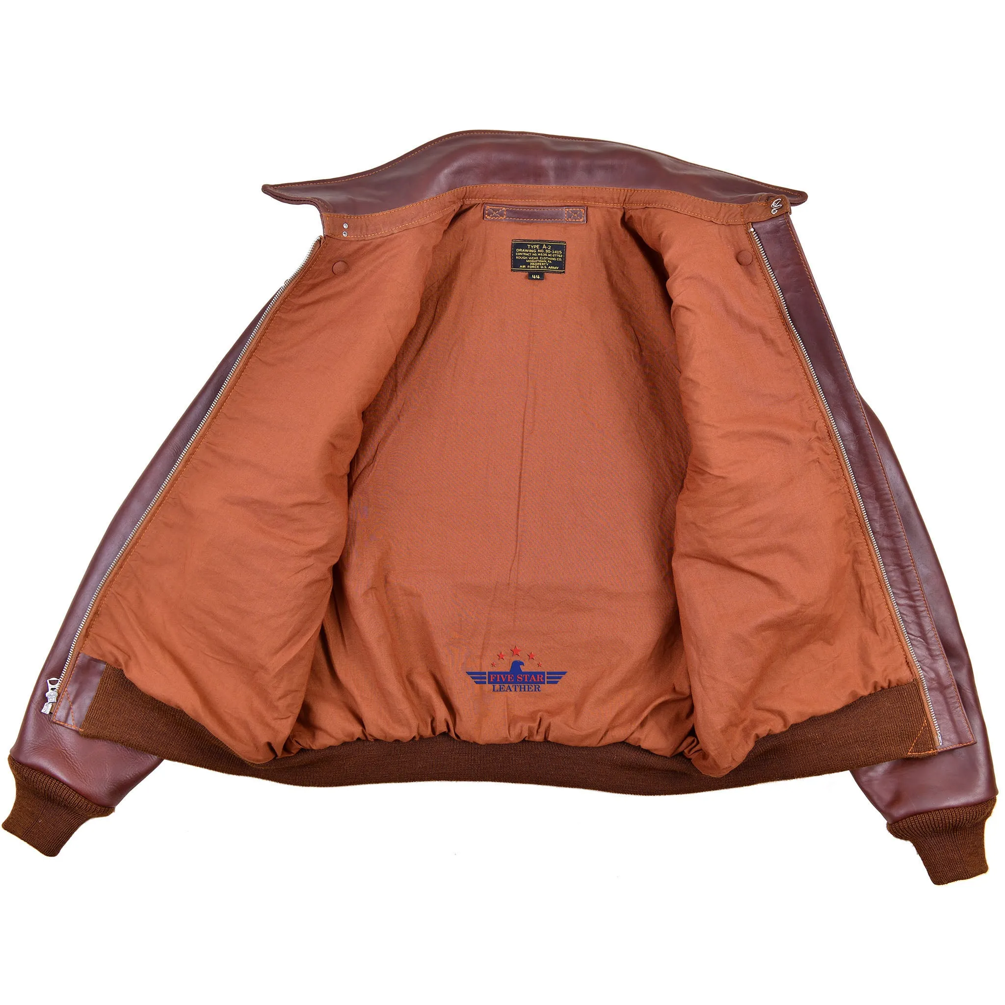 Repro A2 RW Clothing Co Contract No. W535 AC-27752 Real Horsehide Leather Pull Up Brown Jacket