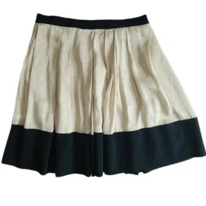 Robert Rodriguez Pleated Color Block Beige Colorblock Skirt Fresh Size 10