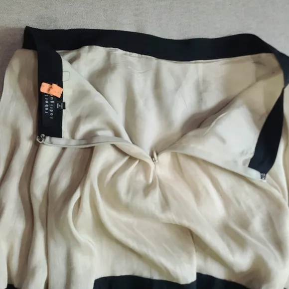 Robert Rodriguez Pleated Color Block Beige Colorblock Skirt Fresh Size 10