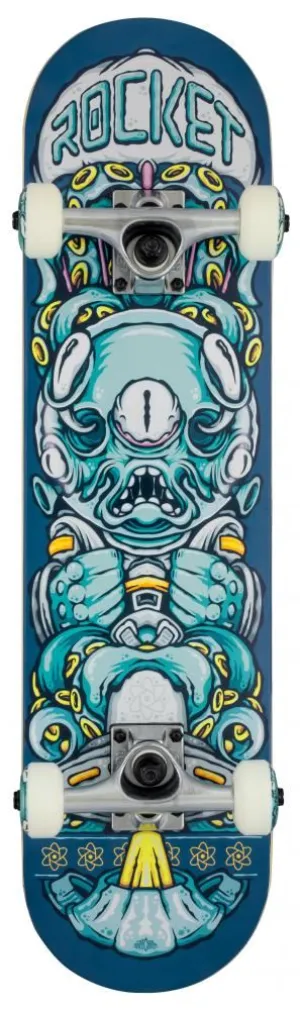 Rocket Skateboard Alien Pile-up Blue Complete Skateboard - 7.375"