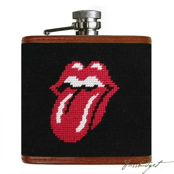 Rolling Stones Needlepoint Flask