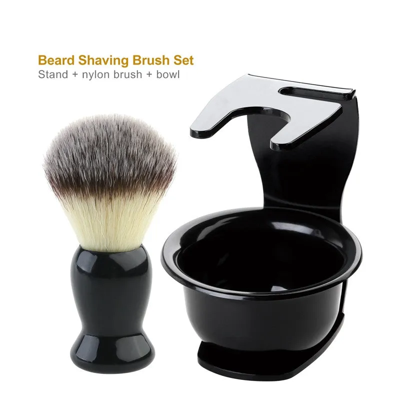 Rosenice 3pcs Shaving Brush Kit Shave Brush Stand and Bowl Set for Men