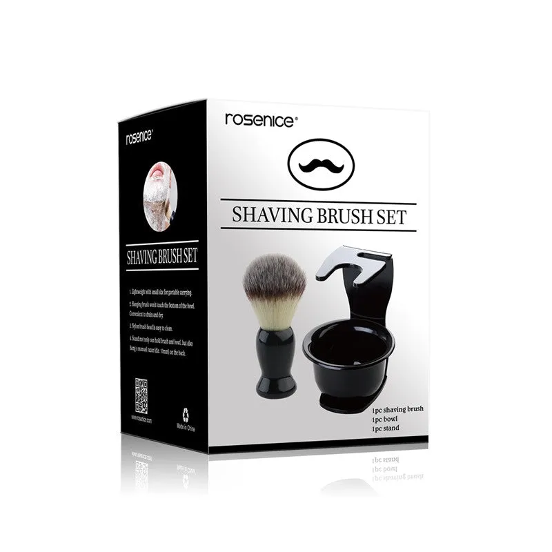 Rosenice 3pcs Shaving Brush Kit Shave Brush Stand and Bowl Set for Men