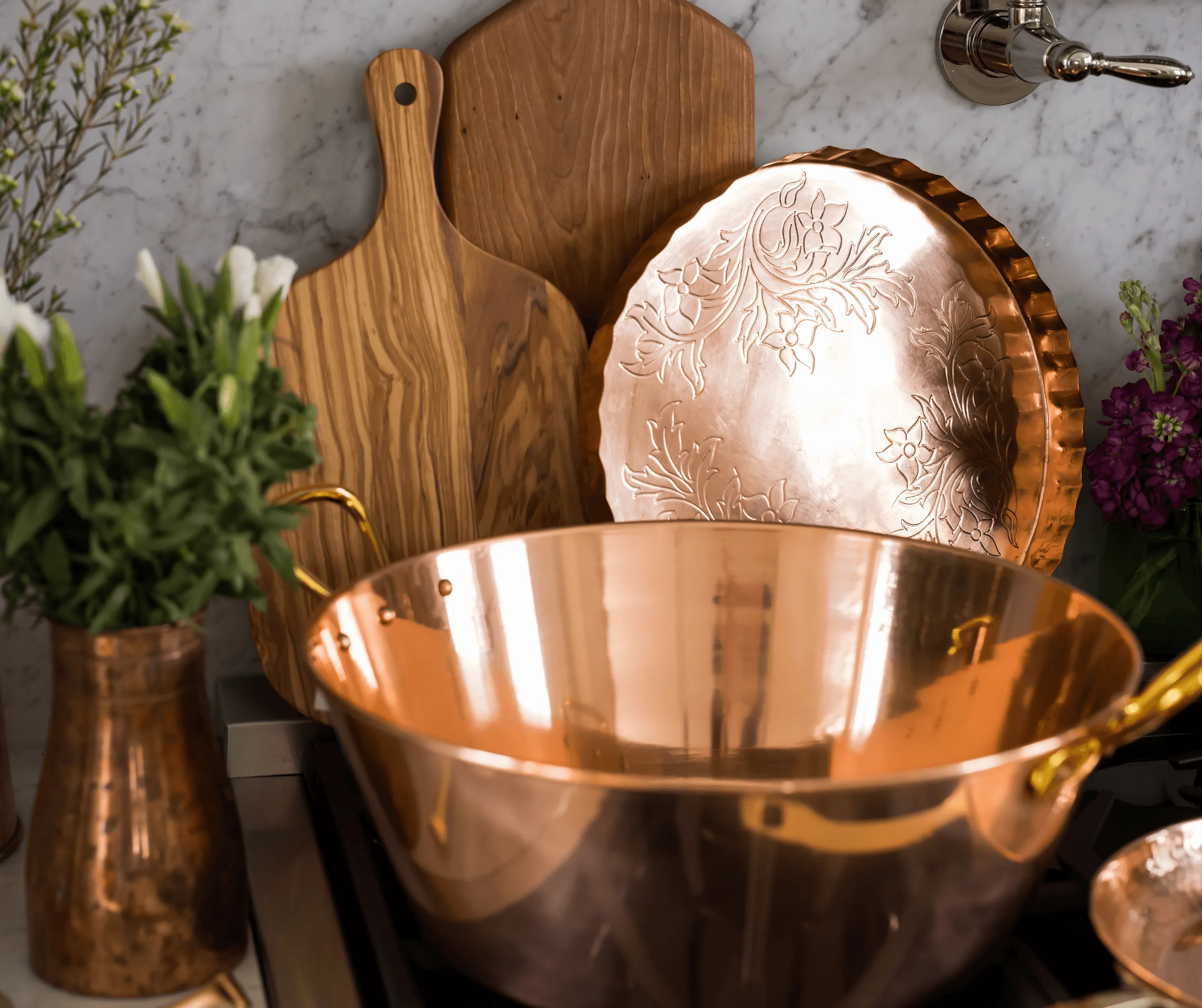 Round Copper Serving Tray