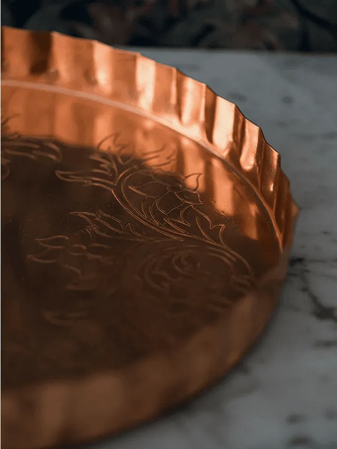 Round Copper Serving Tray