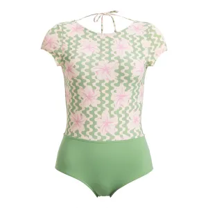 Roxy Hibiscus Daze Short Sleeve Onesie 2 Swimsuit