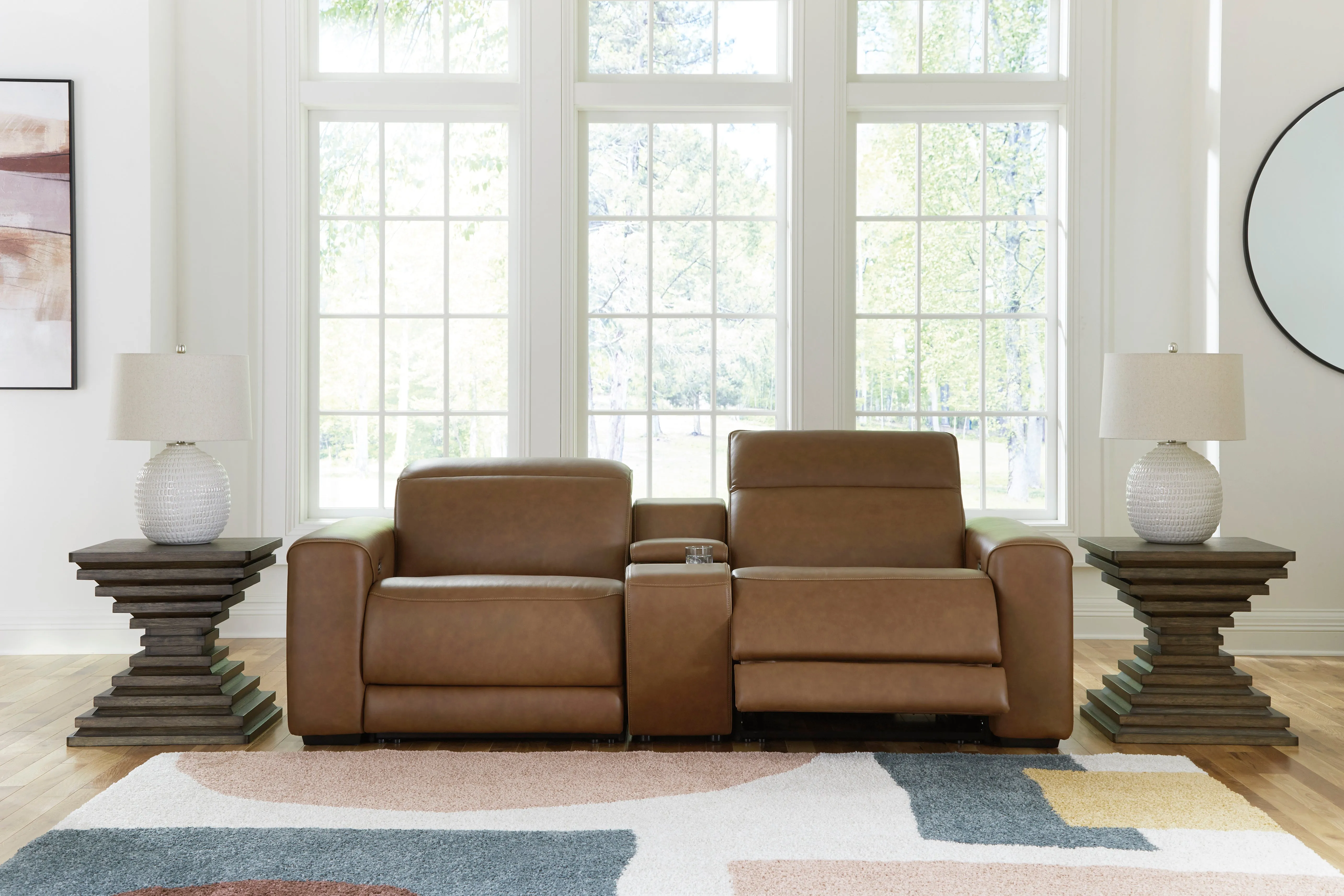 Rylee 2 PC Leather Sofa W/Console