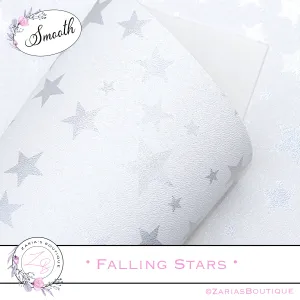 SALE ⋅ Falling Stars ⋅ Metallic Pearl White ⋅ Vegan Synthetic Bow Leather Leatherette