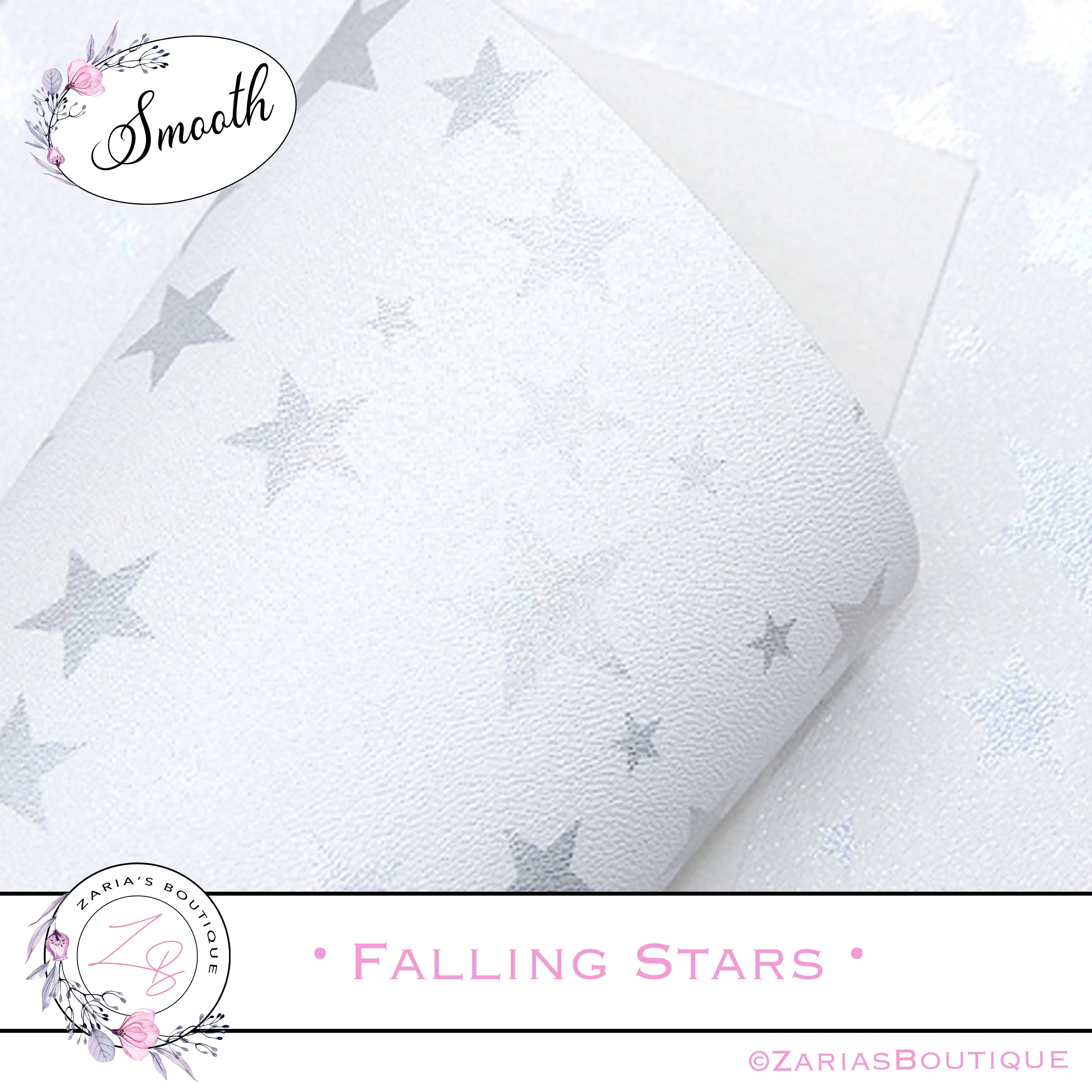 SALE ⋅ Falling Stars ⋅ Metallic Pearl White ⋅ Vegan Synthetic Bow Leather Leatherette