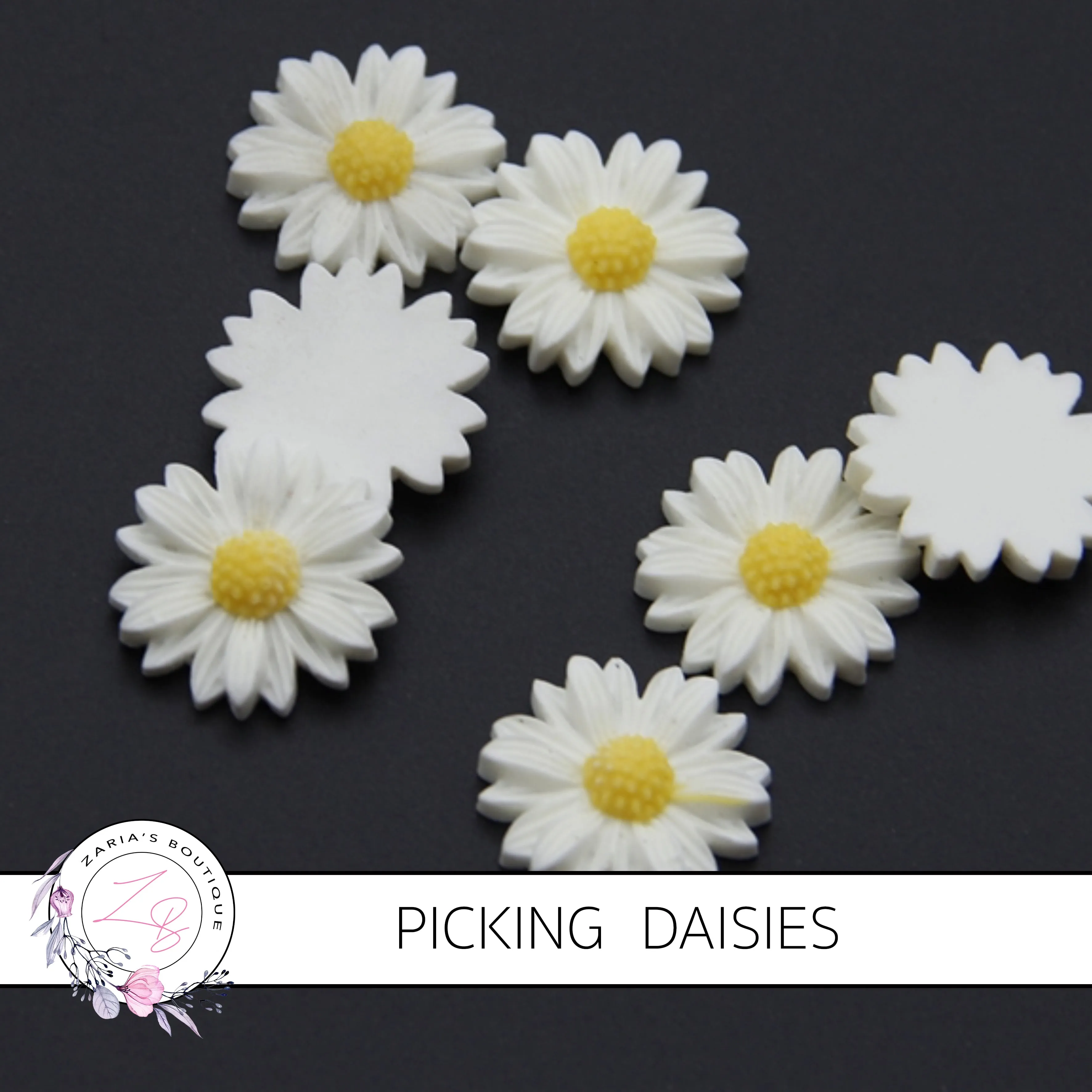 SALE Picking Daisies ~ Orange Floral Faux Leather ~ 1mm