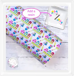 SALE ⋅ School Supplies ⋅ Vegan Faux Leather & Matching Resin Embellishments ⋅