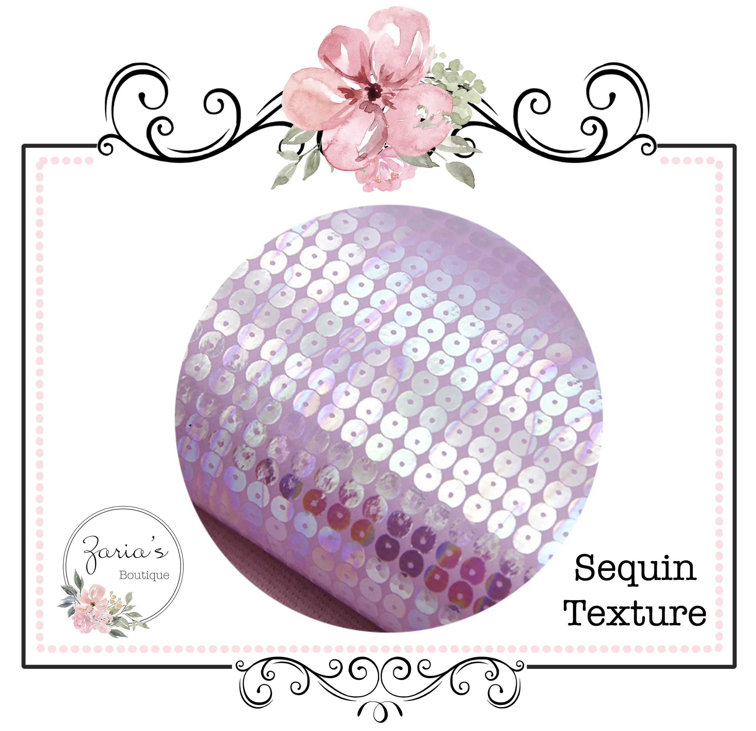 SALE Textured Holographic Purple Lavender Sequins ~ Faux Leather ~ 0.45mm