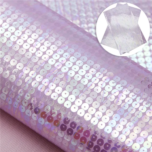 SALE Textured Holographic Purple Lavender Sequins ~ Faux Leather ~ 0.45mm