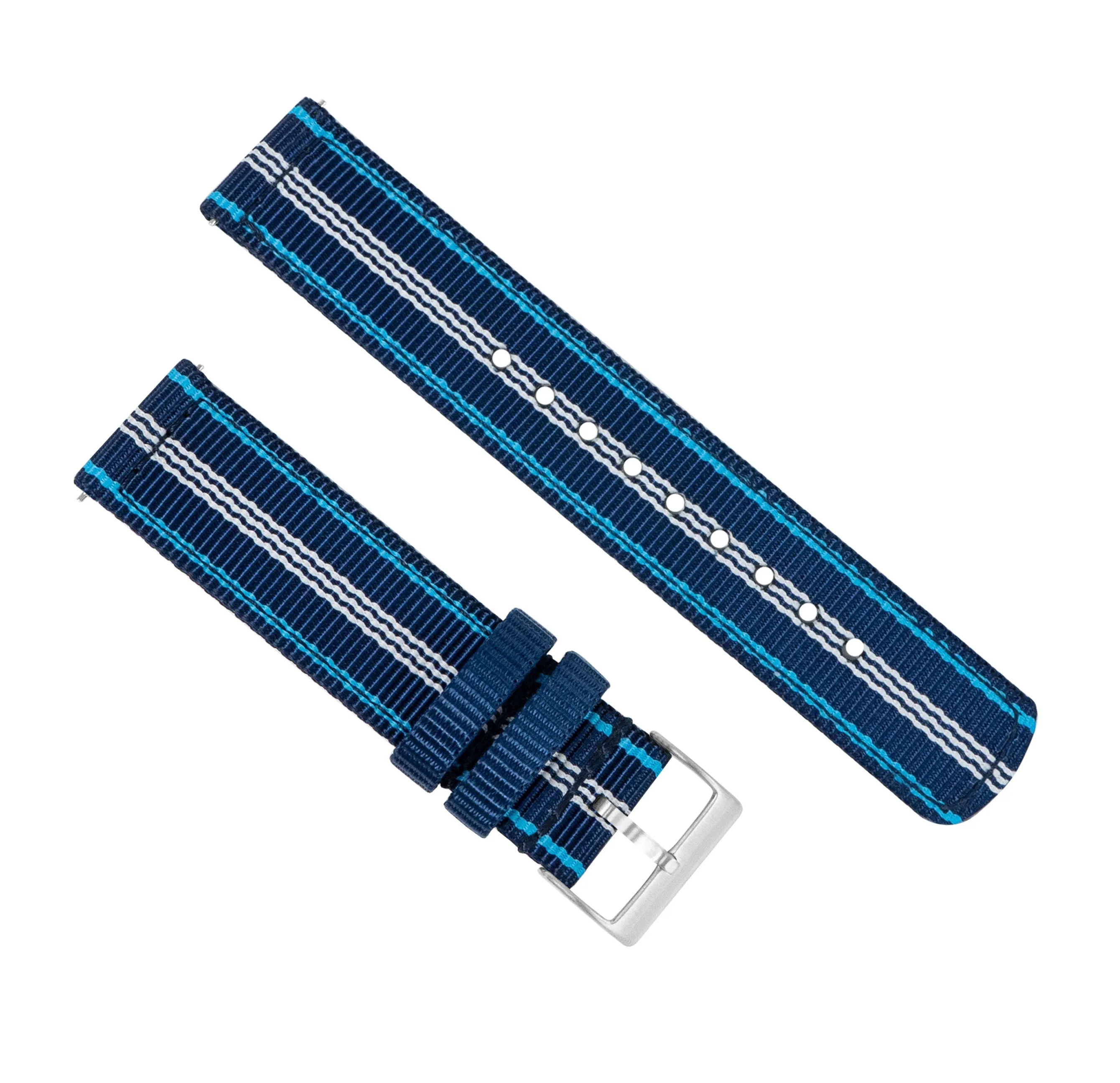 Samsung Galaxy Watch4 Two Piece NATO® style Navy Aqua Blue Watch Band