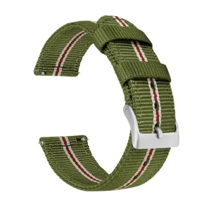 Samsung Galaxy Watch5 Two Piece NATO® style Army Green Crimson Watch Band